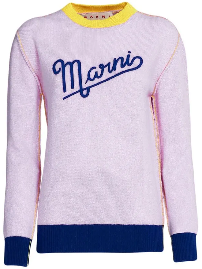 Marni Marni 刺繍ロゴ入りコントラストトリム ニットセーターの商品画像