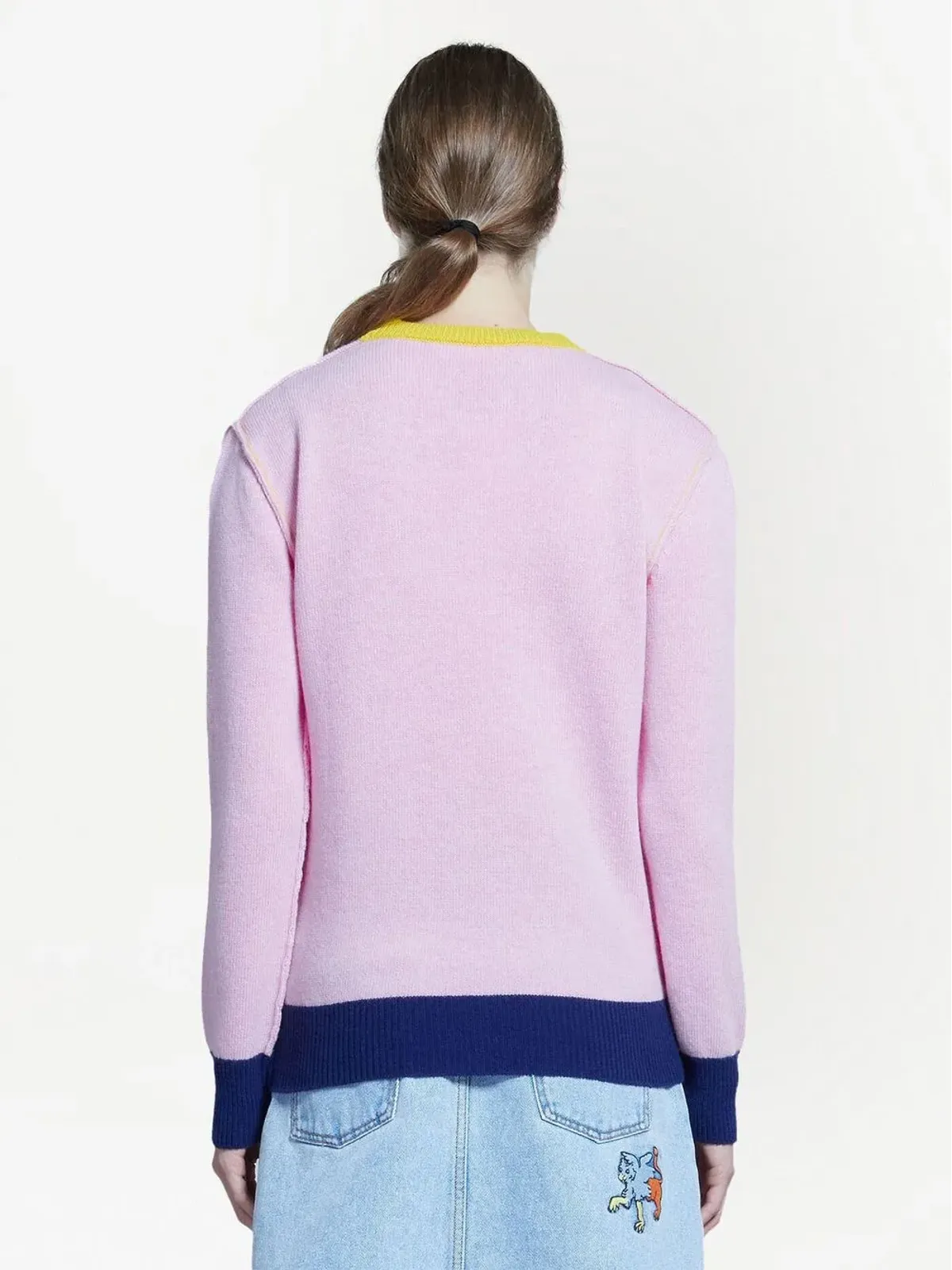 Marni 刺繍ロゴ入りコントラストトリム ニットセーター - 画像4
