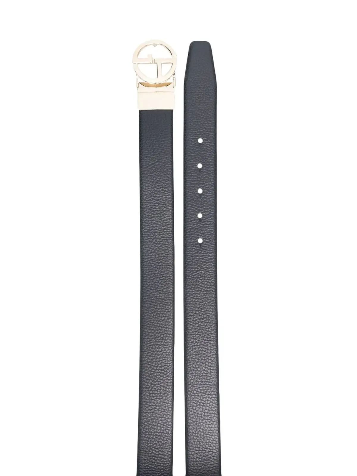 Giorgio Armani ロゴバックル レザーベルト ブルー - 画像2