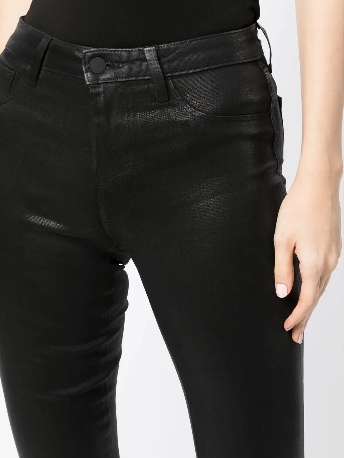 L'Agence Selma ブーツカット ワックス加工デニムジーンズ - 画像5