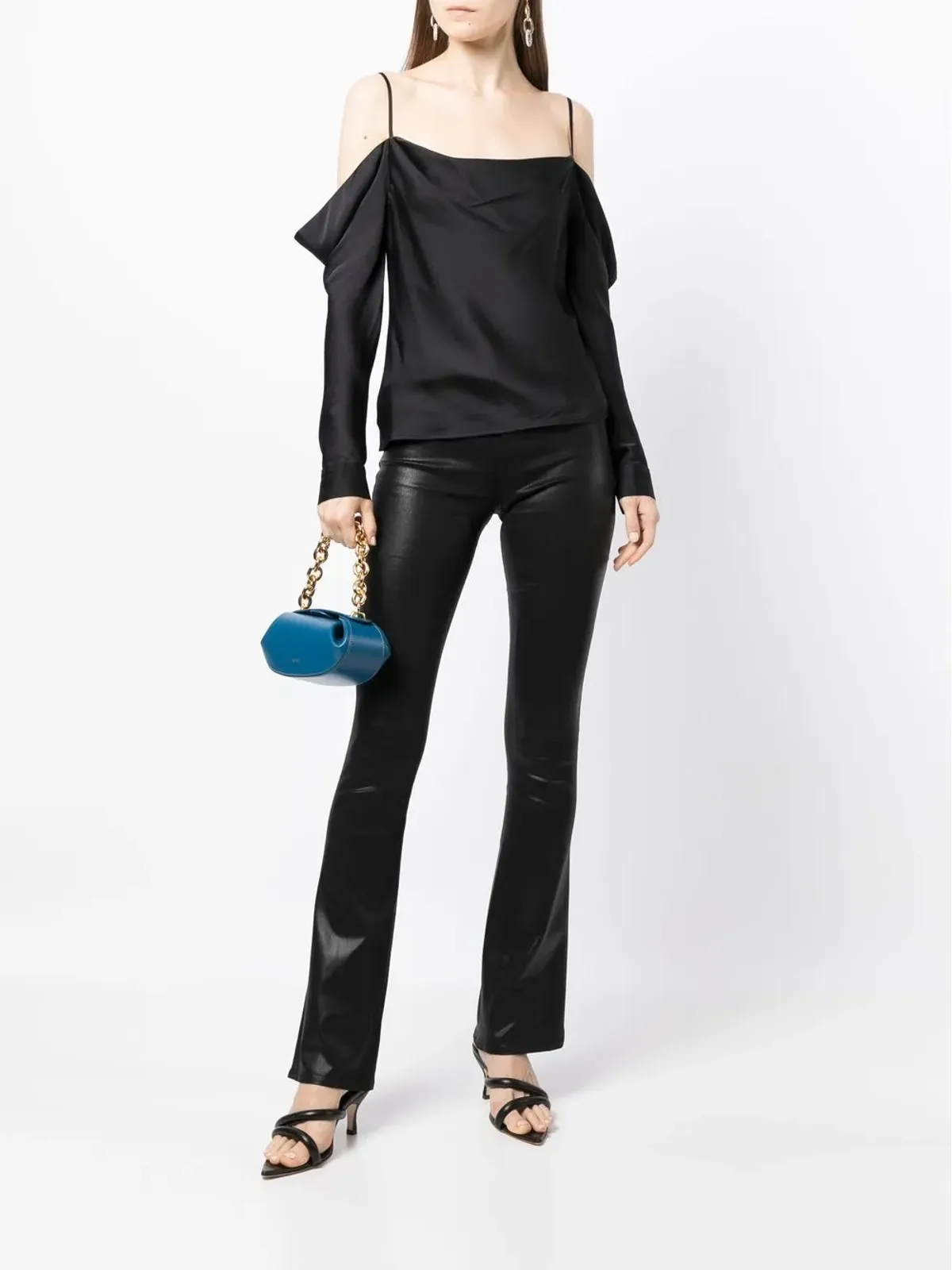 L'Agence Selma ブーツカット ワックス加工デニムジーンズ - 画像2