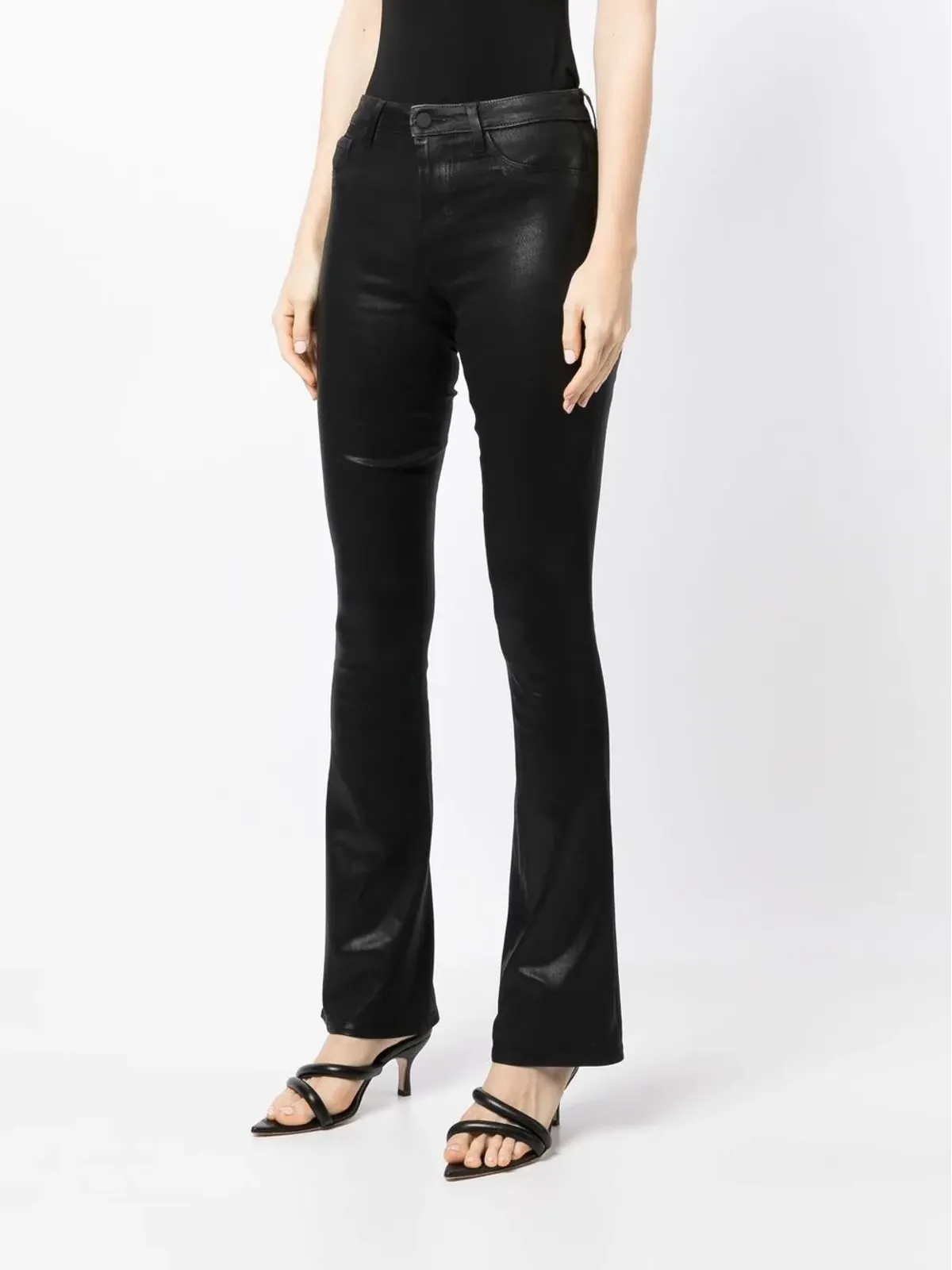 L'Agence Selma ブーツカット ワックス加工デニムジーンズ - 画像3