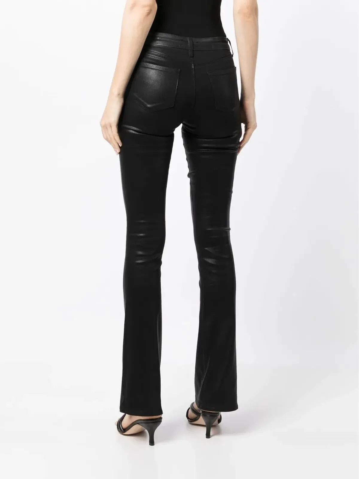 L'Agence Selma ブーツカット ワックス加工デニムジーンズ - 画像4