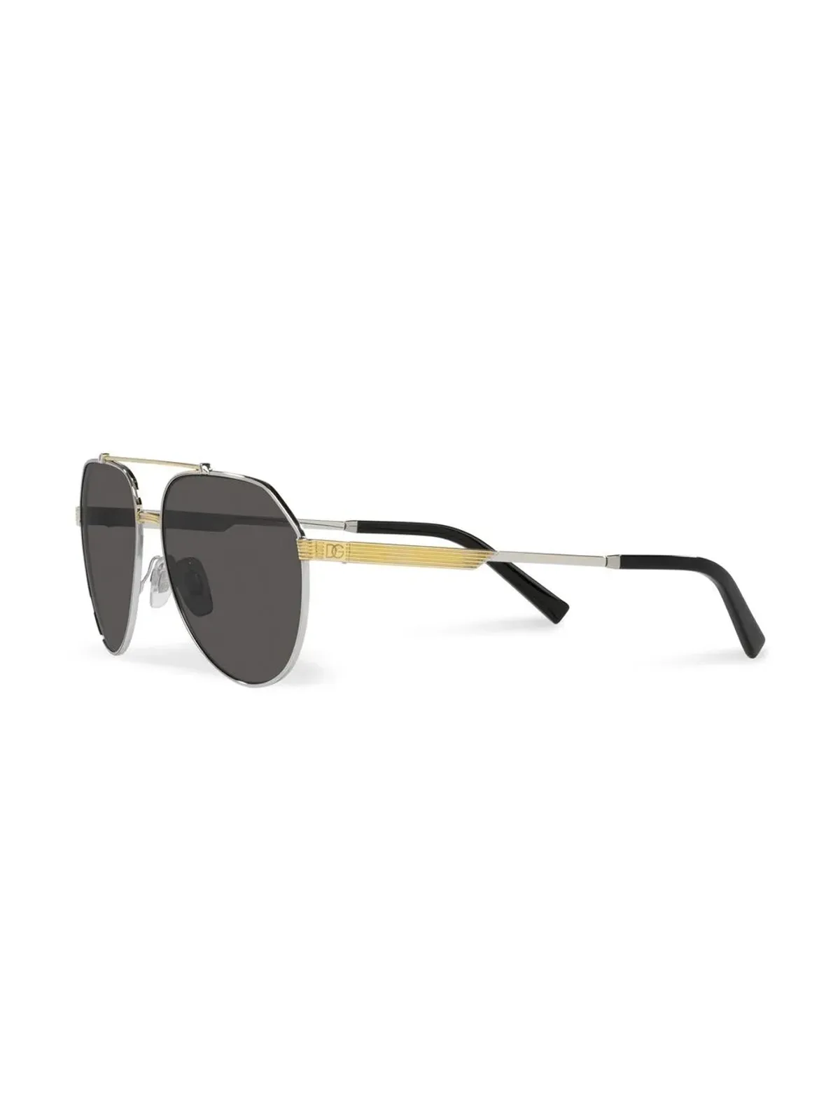 Dolce & Gabbana Eyewear パイロットフレーム ロゴ入りサングラス - ゴールド - 画像2