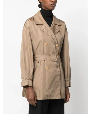 Prada Pre-Owned 2000s ダブルブレスト ベルト付き トレンチコート - ニュートラルカラー - サムネイル3