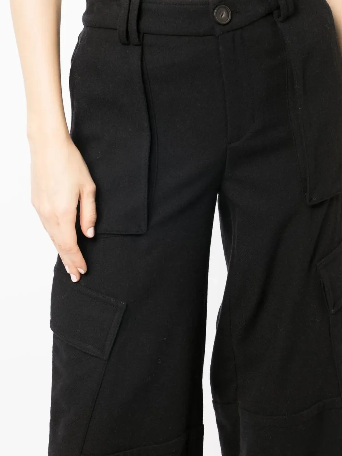 Vince flannel wide-leg trousers - Black - 画像5