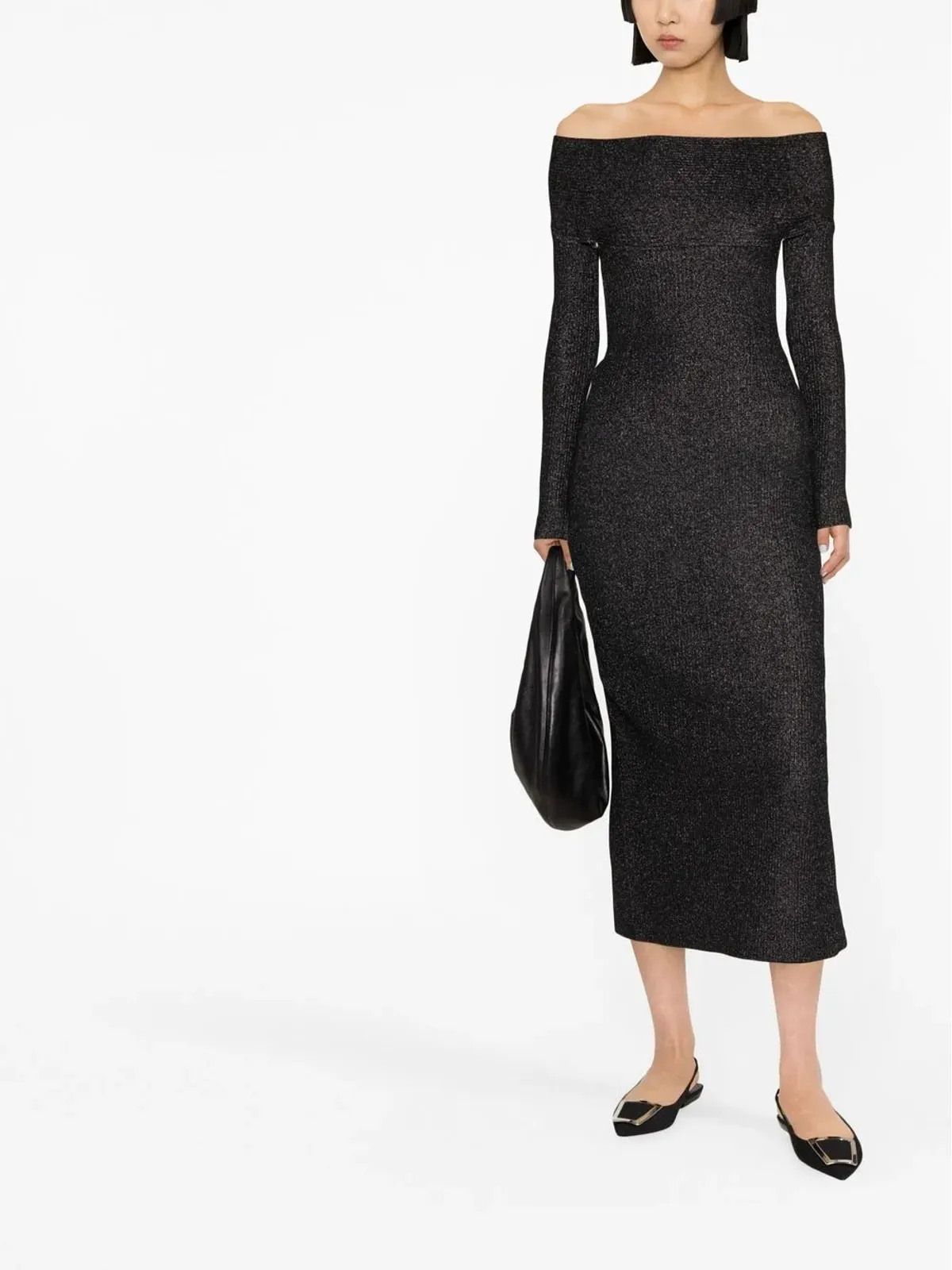 KHAITE Marisole midi dress - Black - 画像2