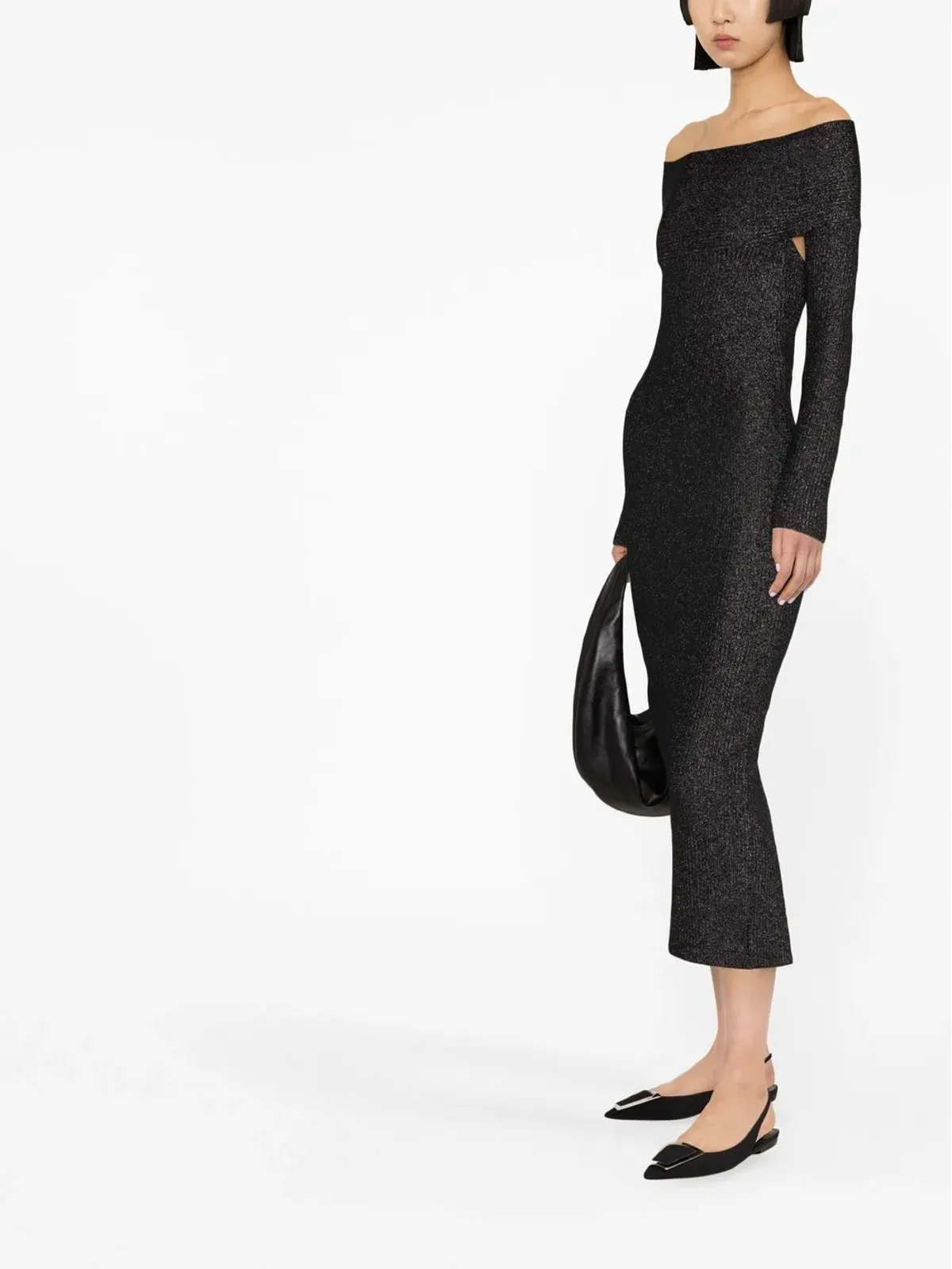 KHAITE Marisole midi dress - Black - 画像4