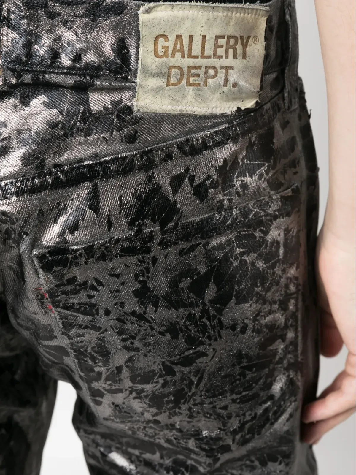 GALLERY DEPT. 抽象プリント メタリック ストレートジーンズ - 画像5
