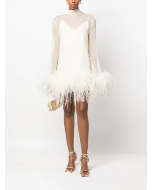 Taller Marmo Gina Spirito feather-trim minidress - サムネイル2