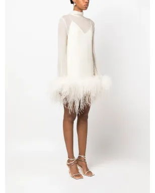 Taller Marmo Gina Spirito feather-trim minidress - サムネイル3