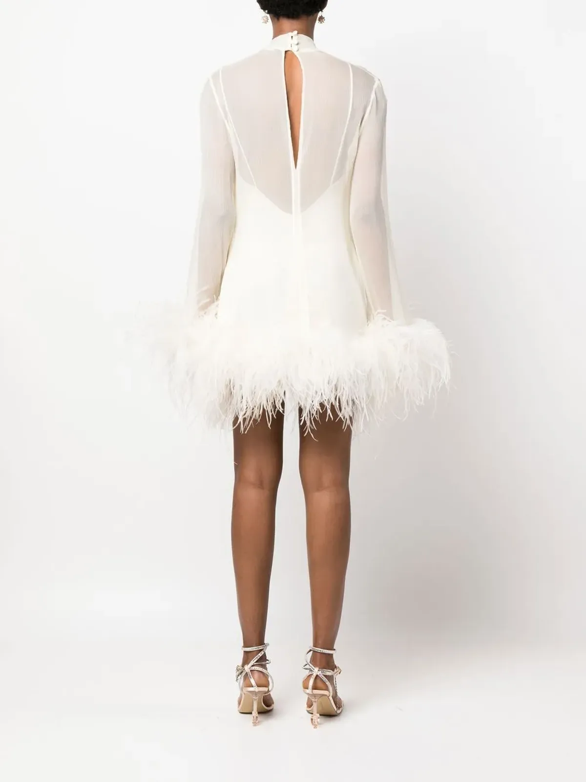 Taller Marmo Gina Spirito feather-trim minidress - 画像4