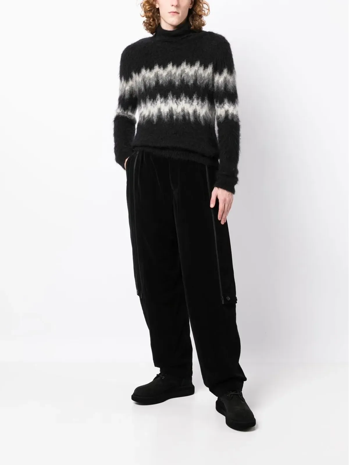 Yohji Yamamoto ハイウエストストレートパンツ - 画像2