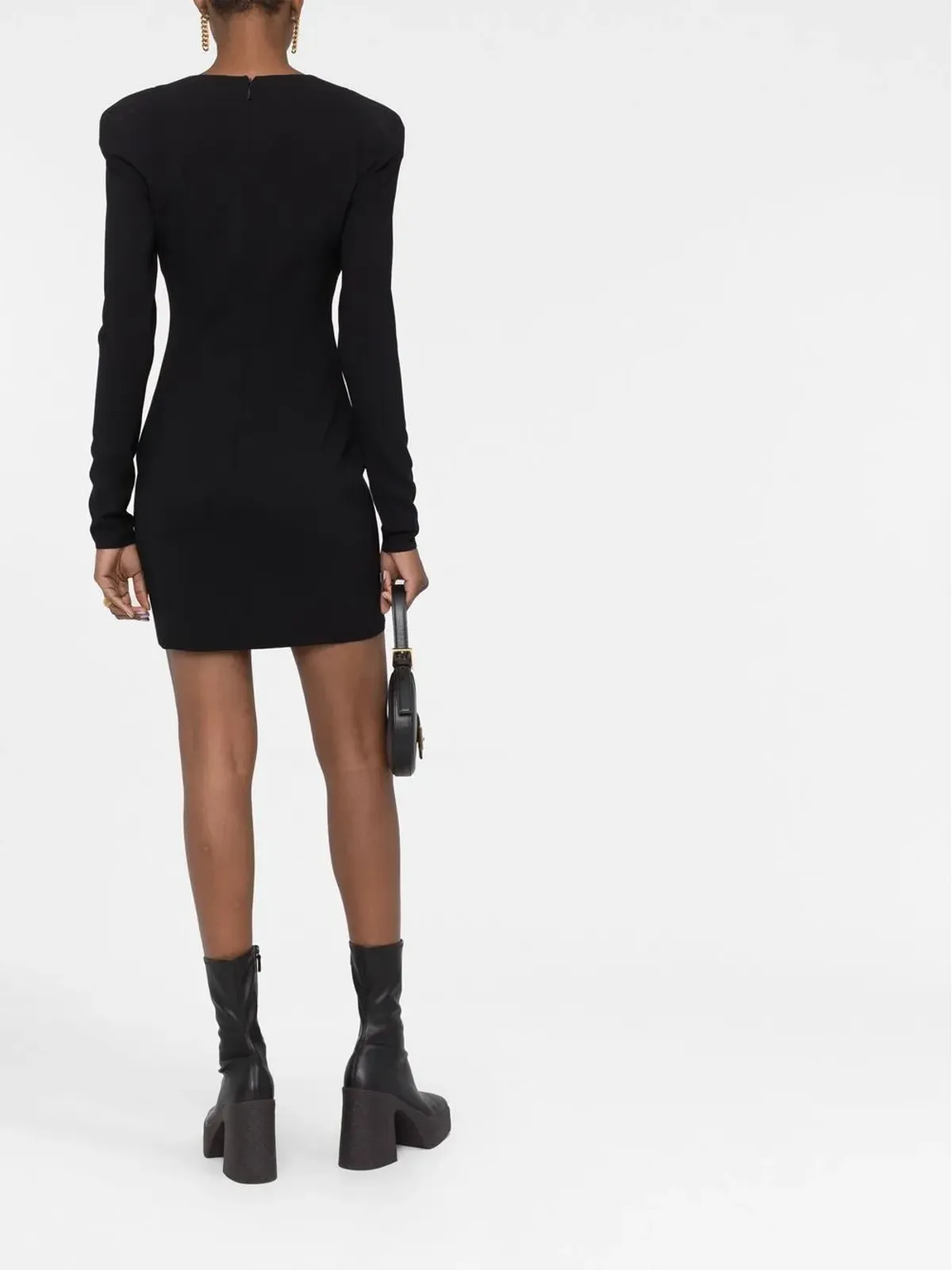 Versace コルセット風ミニドレス ブラック - 画像4