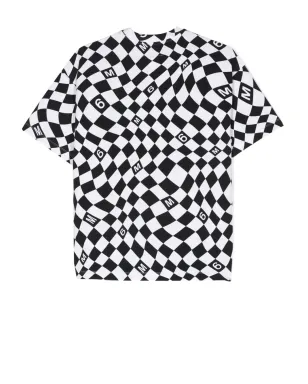 MM6 Maison Margiela Kids ワープチェック柄コットンTシャツ ブラック - サムネイル2