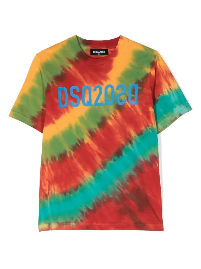 DSQUARED2 KIDS DSQUARED2 KIDS ロゴプリントタイダイTシャツの商品画像