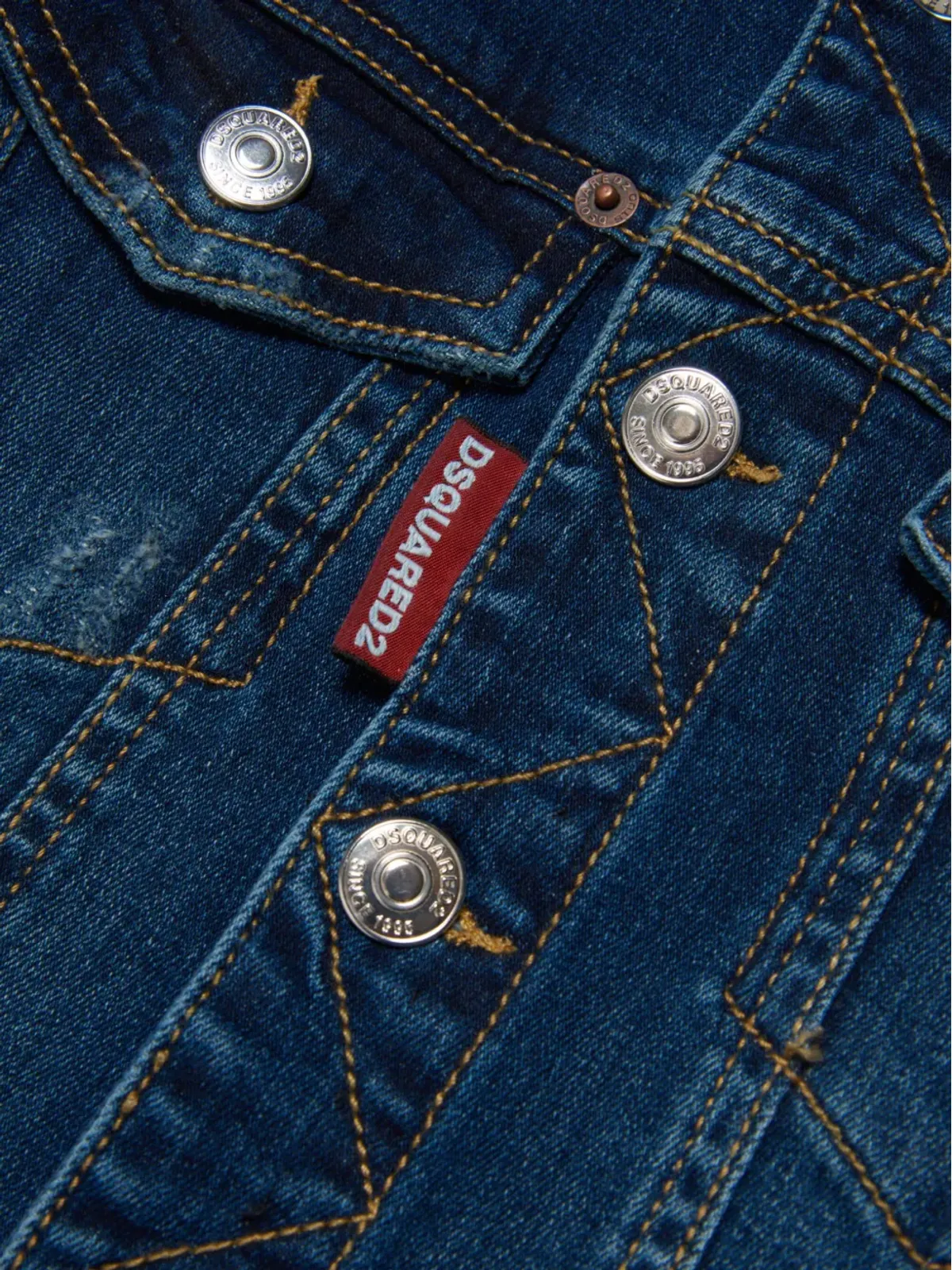 DSQUARED2 KIDS ロゴパッチ デニムジャケット - 画像3