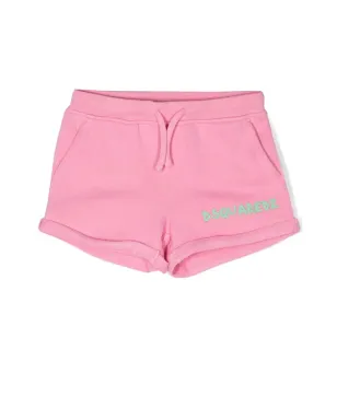 DSQUARED2 KIDS ロゴ刺繍ドローコードショーツ - ピンク - サムネイル1