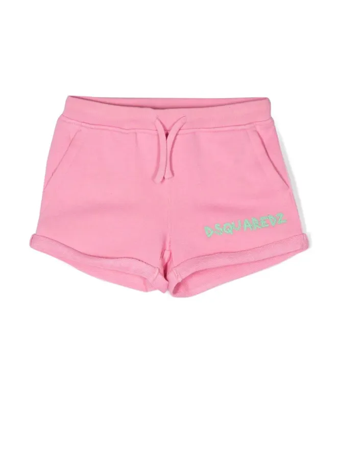 DSQUARED2 KIDS DSQUARED2 KIDS ロゴ刺繍ドローコードショーツ - ピンクの商品画像