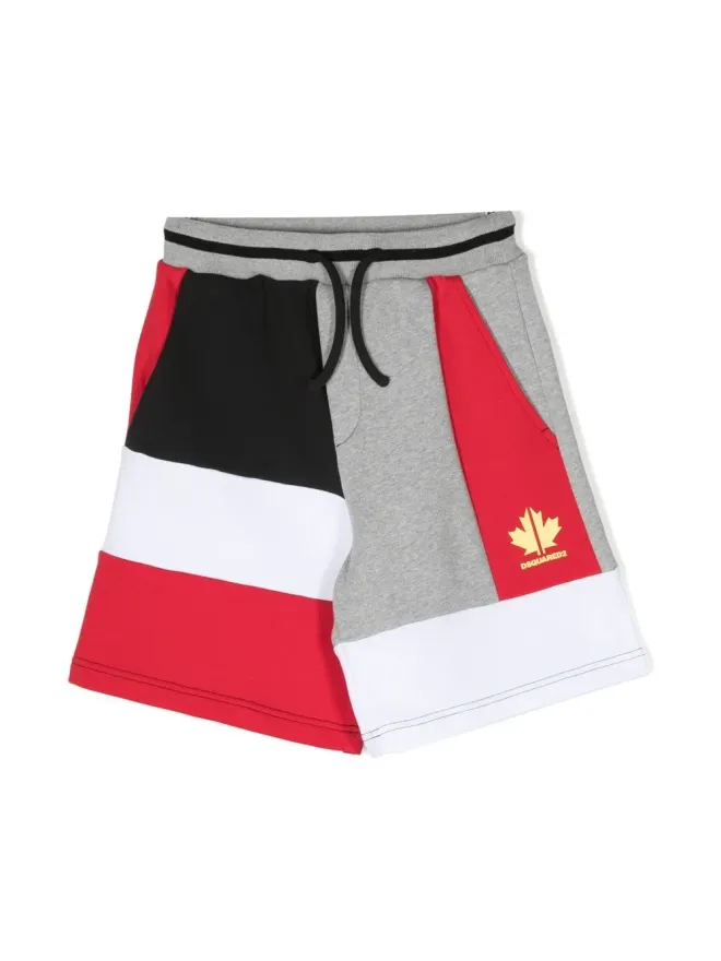 DSQUARED2 KIDS DSQUARED2 KIDS パネルド コットン トラックショーツ - グレーの商品画像