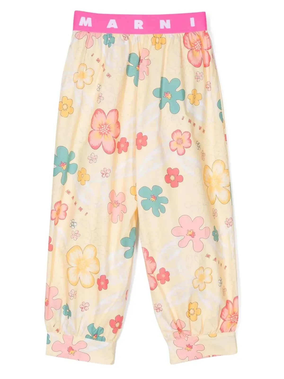 Marni Kids 花柄プリントストレートレッグパンツ - 画像2