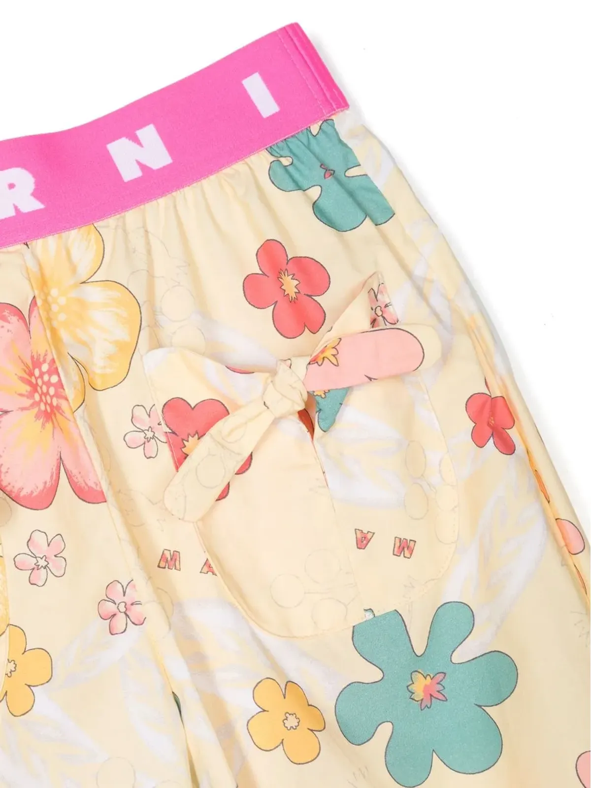 Marni Kids 花柄プリントストレートレッグパンツ - 画像3