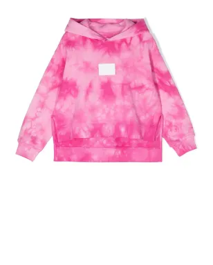 MM6 Maison Margiela Kids ロゴパッチ タイダイ パーカー - Pink - サムネイル1
