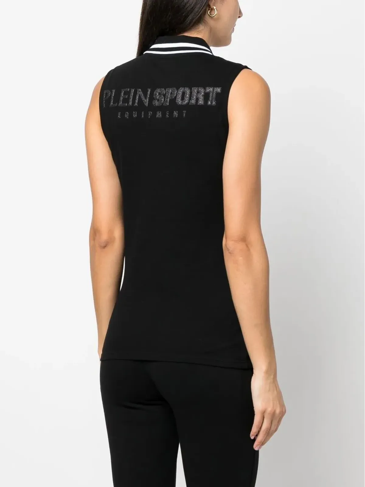 Plein Sport ノースリーブポロシャツ（ブラック） - 画像4