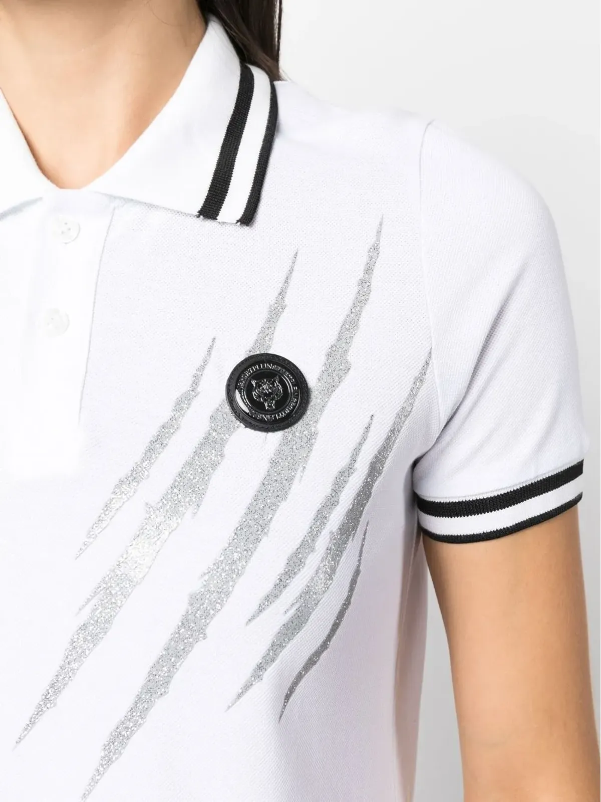 Plein Sport スクラッチ加工の半袖ポロシャツ - 画像5