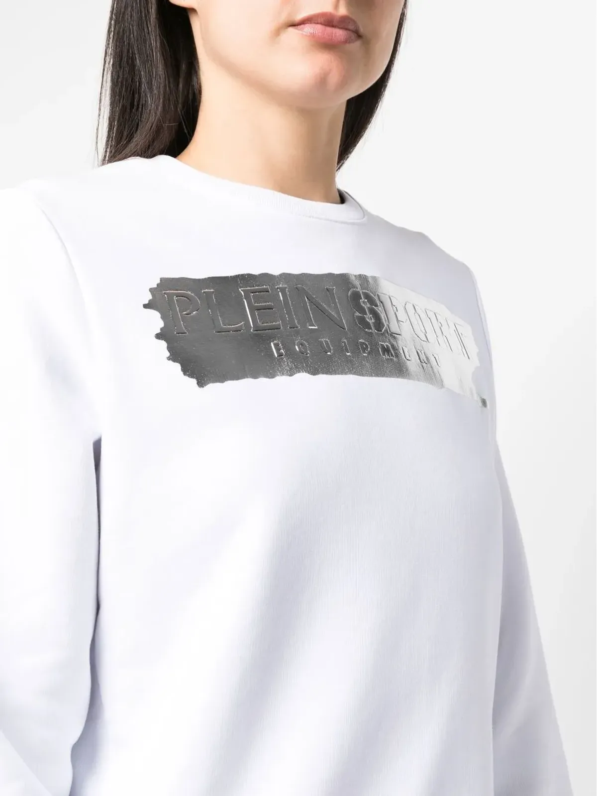 Plein Sport メタリックロゴプリント コットン スウェットシャツ - 画像5
