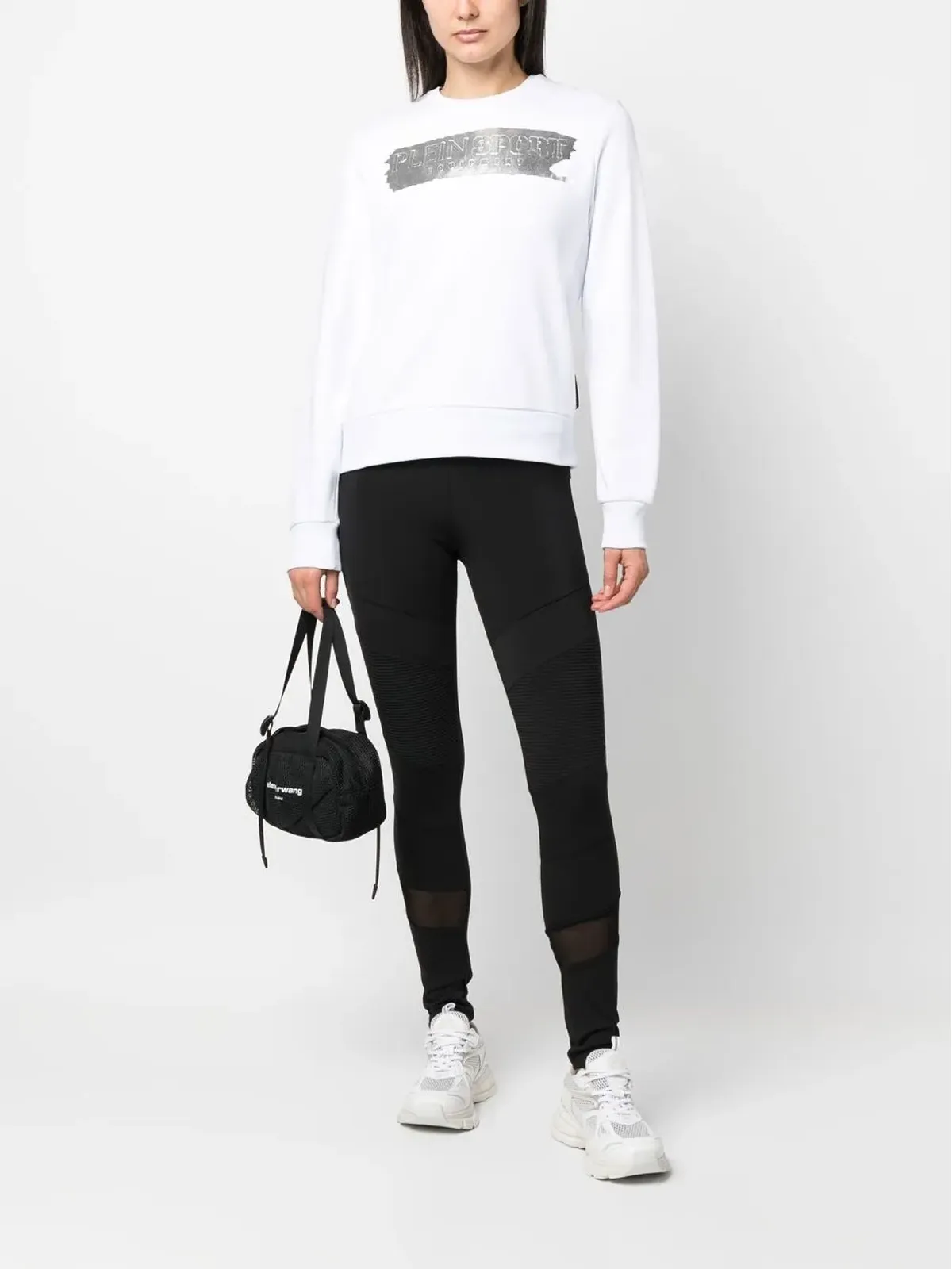Plein Sport メタリックロゴプリント コットン スウェットシャツ - 画像2