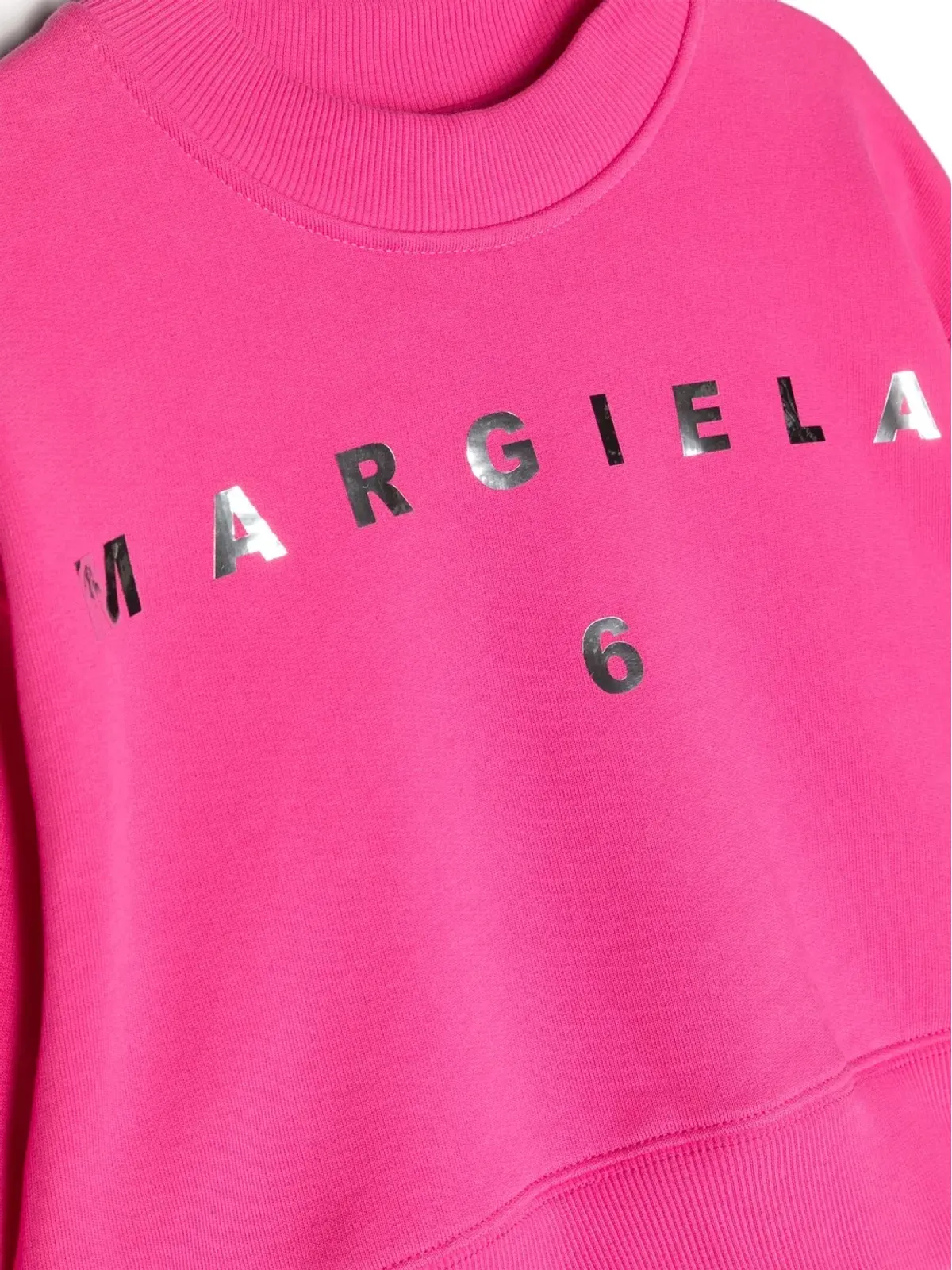 MM6 Maison Margiela Kids メタリックロゴプリント スウェットシャツ - ピンク - 画像3