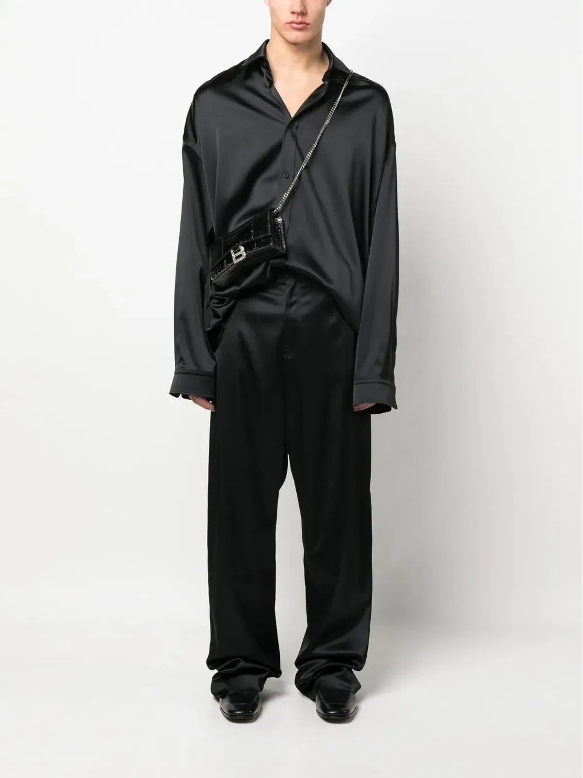 Balenciaga ルーズカット・ストレッチサテンパンツ - 画像2