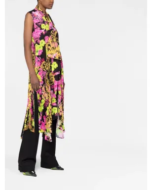 Versace ロゴオーキッドプリント ミディドレス - サムネイル4