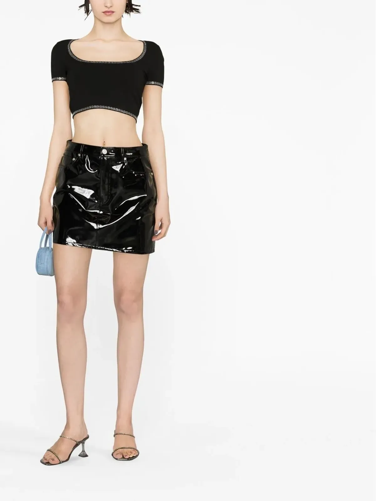Alexander Wang scoop-neck cropped T-shirt - Black - 画像2