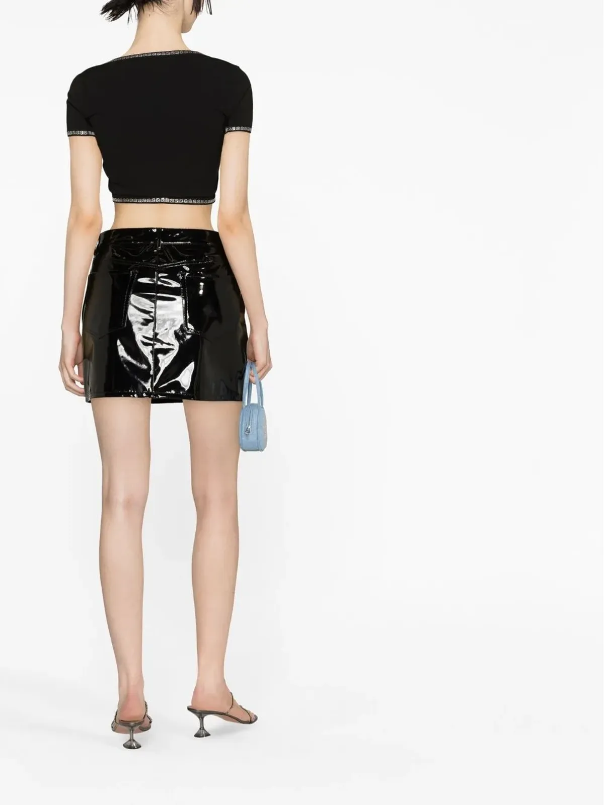 Alexander Wang scoop-neck cropped T-shirt - Black - 画像4