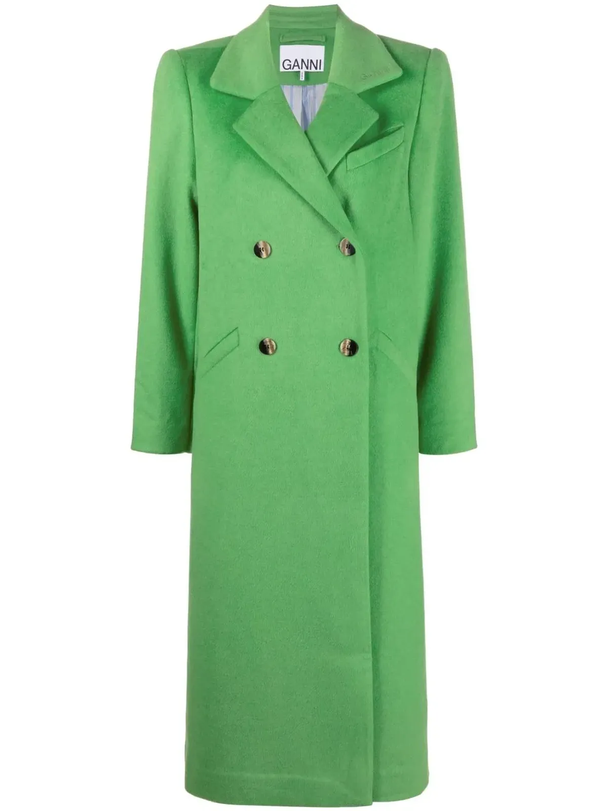 GANNI ダブルブレストボタン留めコート - Green - 画像1