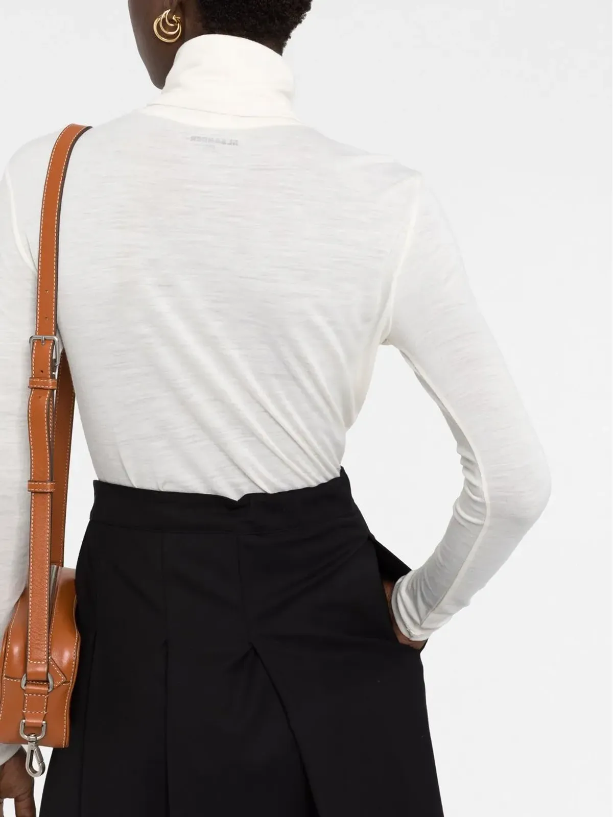 Jil Sander ロゴプリント ロールネック トップ - 画像5