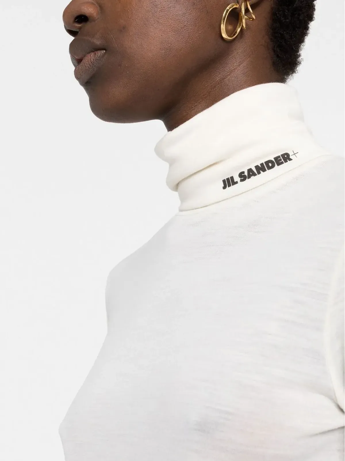 Jil Sander ロゴプリント ロールネック トップ - 画像3
