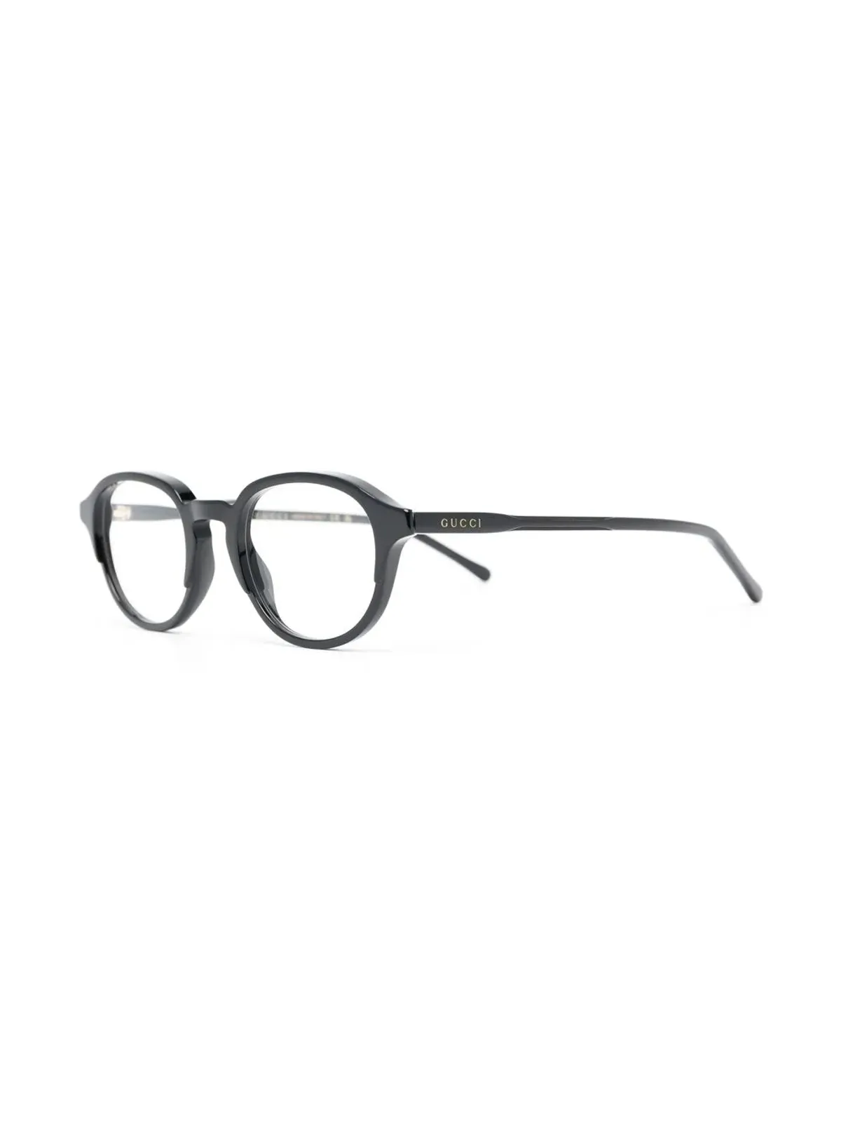 Gucci Eyewear ロゴプリント・ラウンドフレーム眼鏡 - Black - 画像2