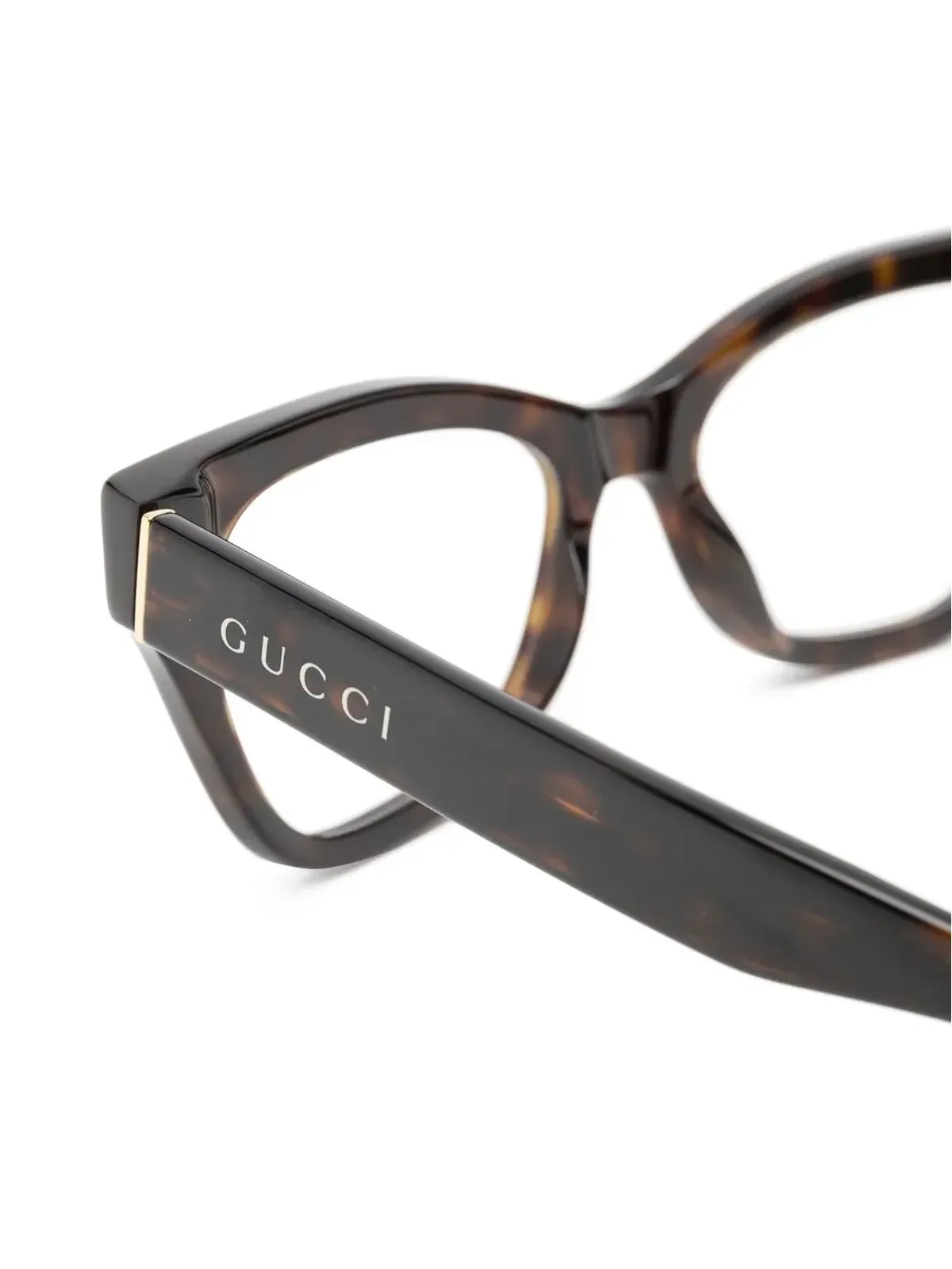 Gucci Eyewear べっ甲柄キャットアイグラス - ブラウン - 画像3