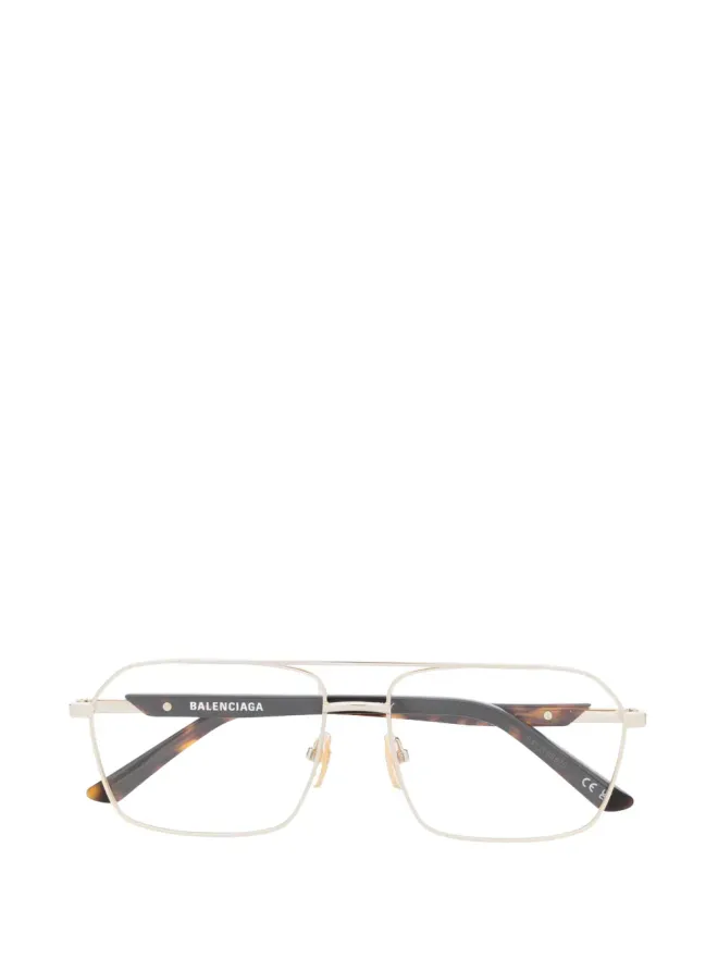 Balenciaga Eyewear Balenciaga Eyewear ダブルブリッジパイロットフレーム メガネの商品画像