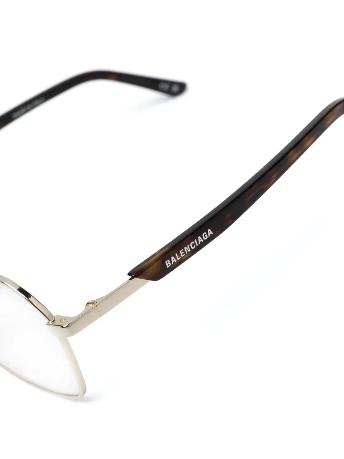 Balenciaga Eyewear ダブルブリッジパイロットフレーム メガネ - 画像3