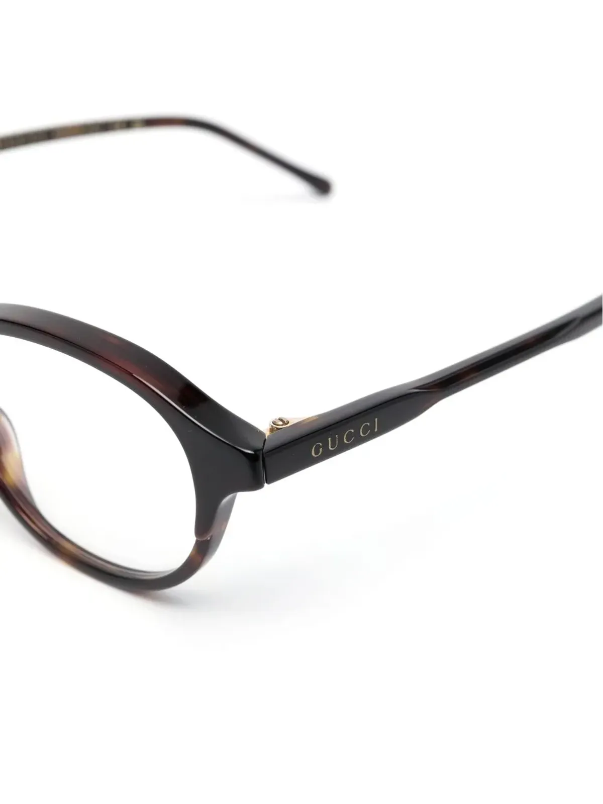 Gucci Eyewear 丸型フレームのメガネ - ブラウン - 画像3