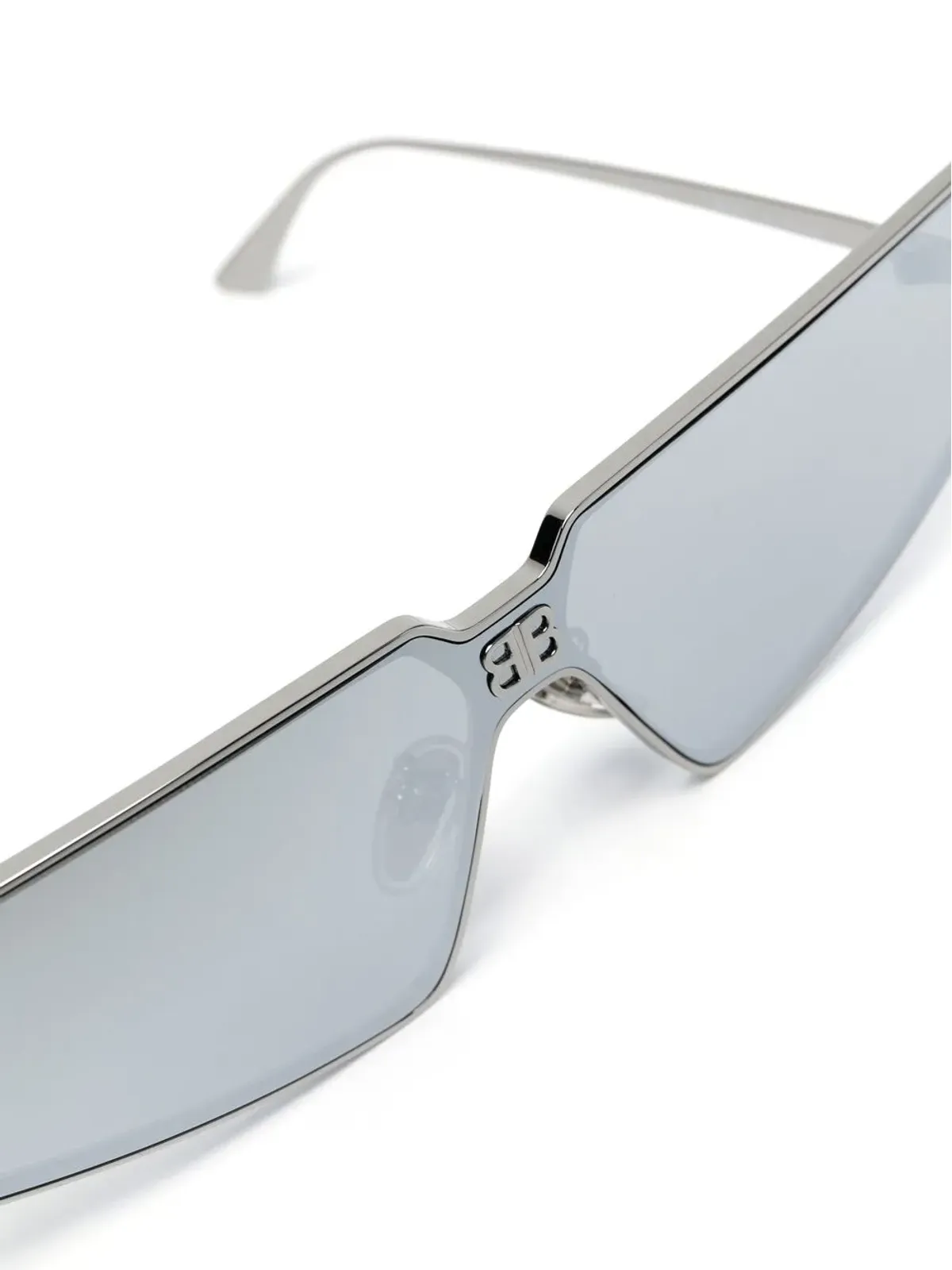 Balenciaga Eyewear Shield 2.0 レクタングルフレーム サングラス - シルバー - 画像3