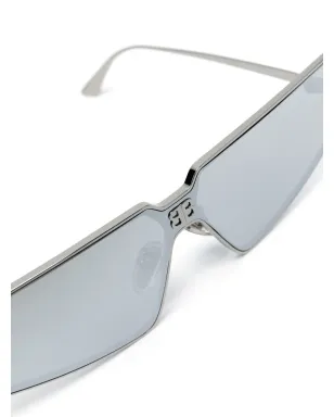 Balenciaga Eyewear Shield 2.0 レクタングルフレーム サングラス - シルバー - サムネイル3