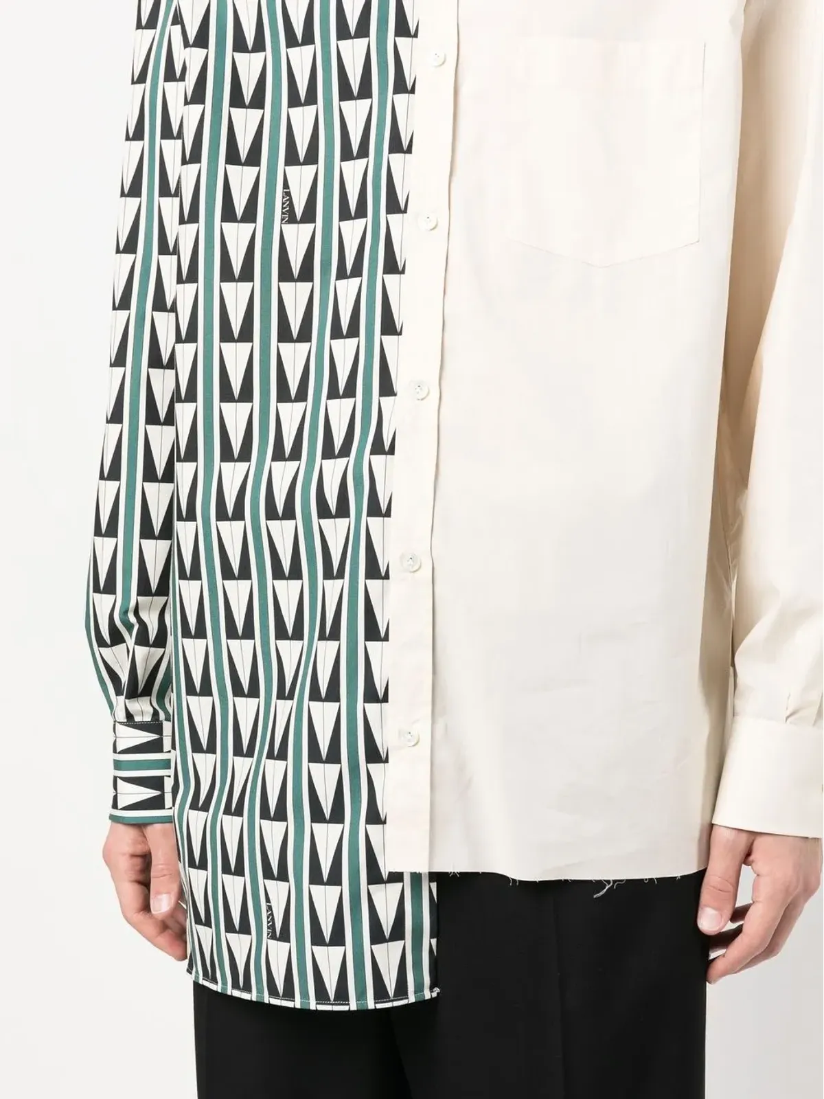 Lanvin パッチワーク幾何学柄シャツ - 画像5