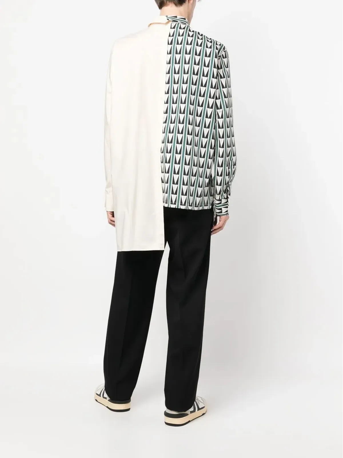 Lanvin パッチワーク幾何学柄シャツ - 画像2