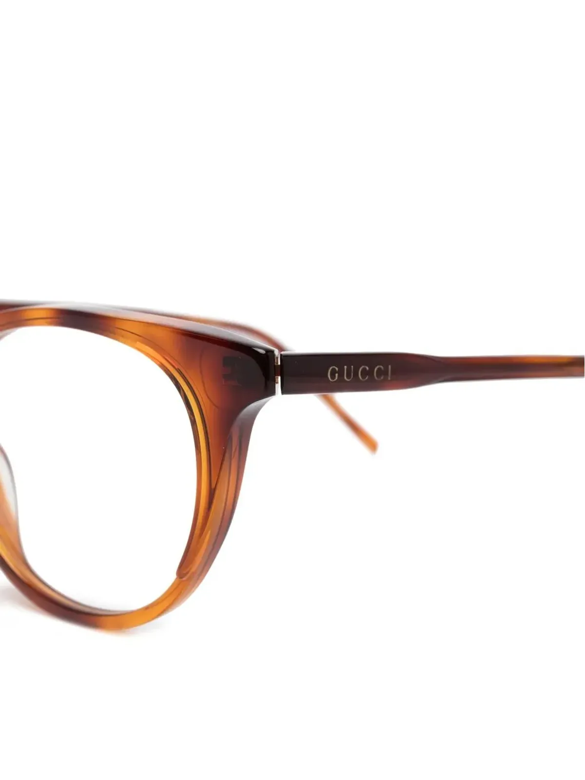 Gucci Eyewear キャットアイ眼鏡 ブラウン - 画像3