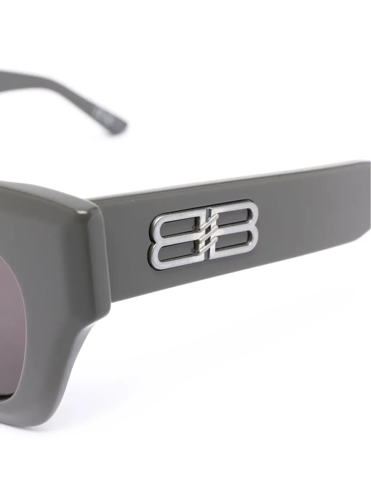 Balenciaga Eyewear logo-plaque square-frame sunglasses - Grey - 画像3